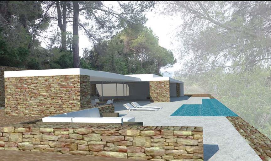 Terrain de 15.200m2 avec permis de construire une maison de 186m2 avec piscine, le volumen peut être augmenté jusqu'à 250m2.