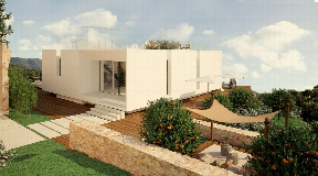 Villa di nuova costruzione a Roca Llisa con vista sia sulla campagna che sul mare
